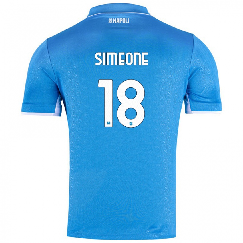 Enfant Maillot Giovanni Simeone #18 Bleu Ciel Tenues Domicile 2024/25 T-Shirt Suisse