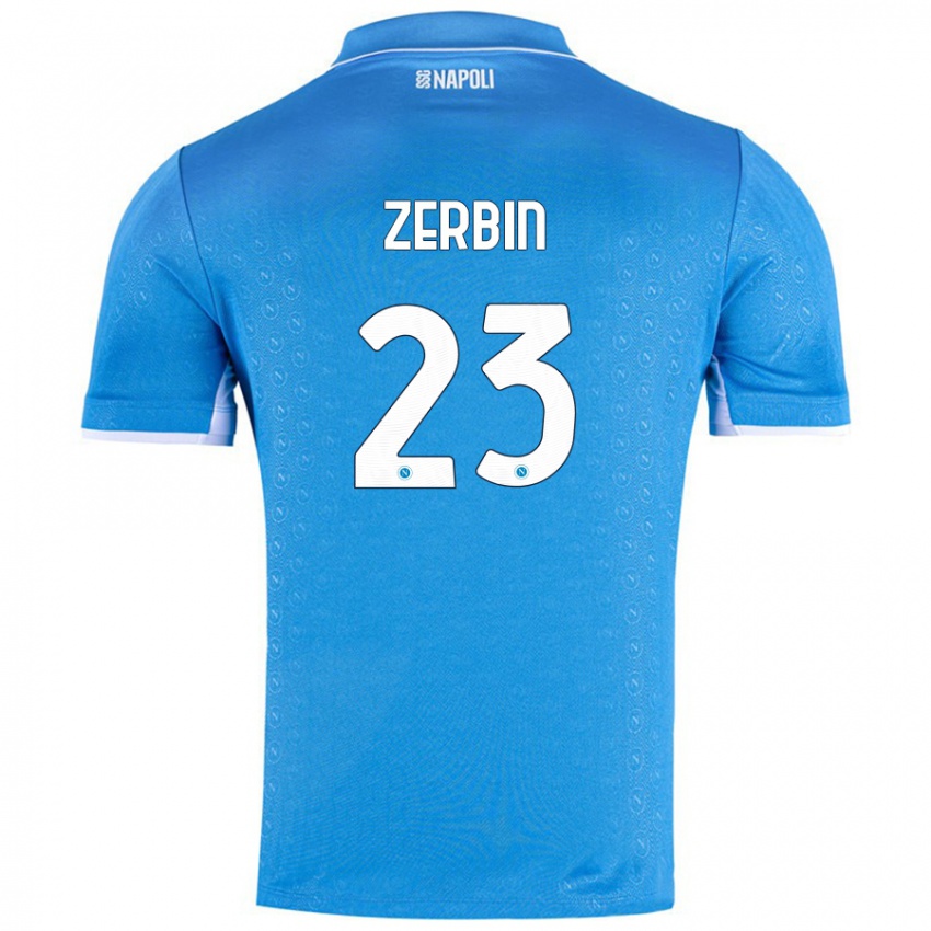 Enfant Maillot Alessio Zerbin #23 Bleu Ciel Tenues Domicile 2024/25 T-Shirt Suisse