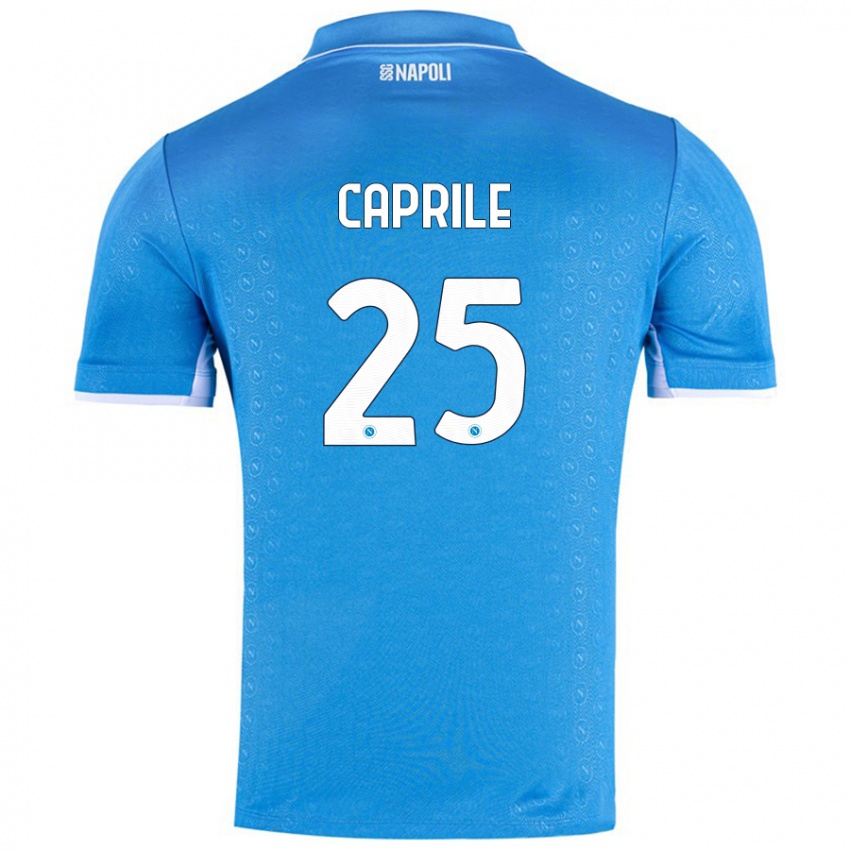 Enfant Maillot Elia Caprile #25 Bleu Ciel Tenues Domicile 2024/25 T-Shirt Suisse