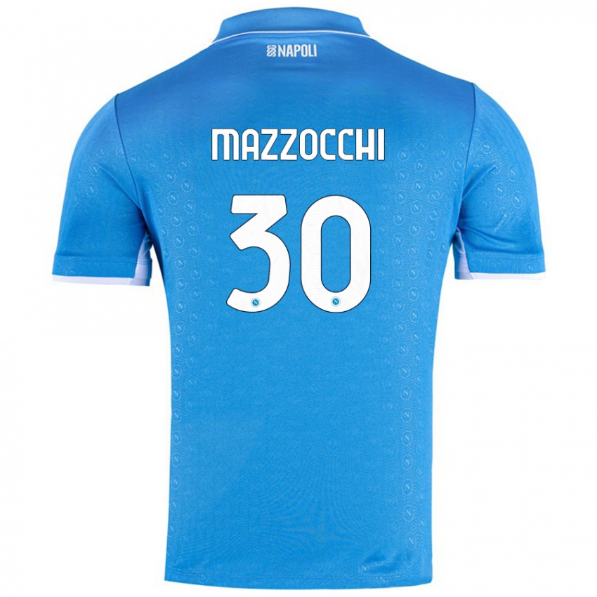 Enfant Maillot Pasquale Mazzocchi #30 Bleu Ciel Tenues Domicile 2024/25 T-Shirt Suisse