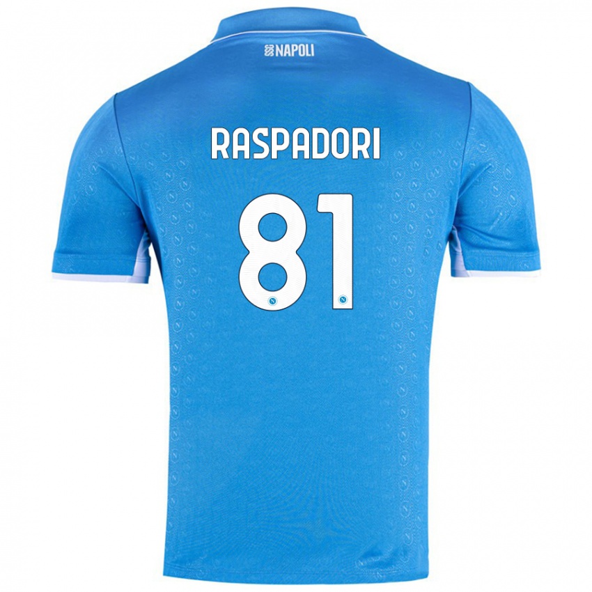 Enfant Maillot Giacomo Raspadori #81 Bleu Ciel Tenues Domicile 2024/25 T-Shirt Suisse