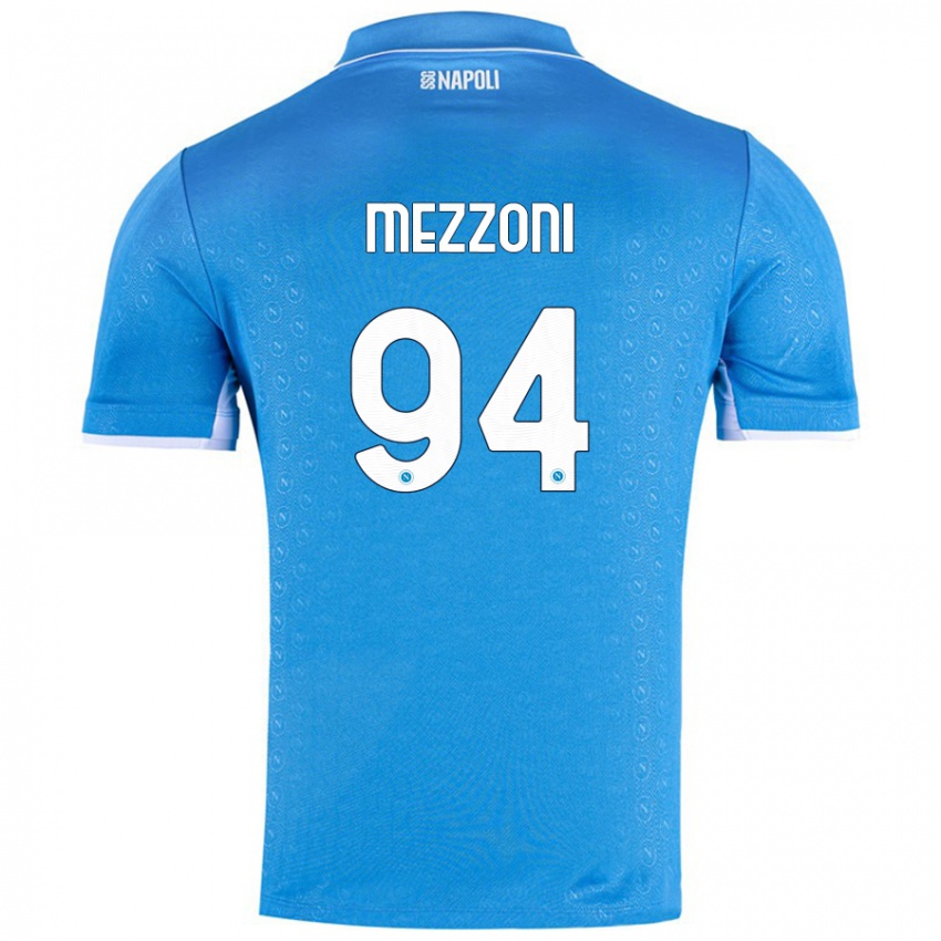 Enfant Maillot Francesco Mezzoni #94 Bleu Ciel Tenues Domicile 2024/25 T-Shirt Suisse