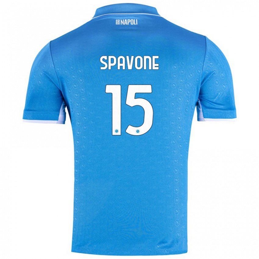 Enfant Maillot Alessandro Spavone #15 Bleu Ciel Tenues Domicile 2024/25 T-Shirt Suisse