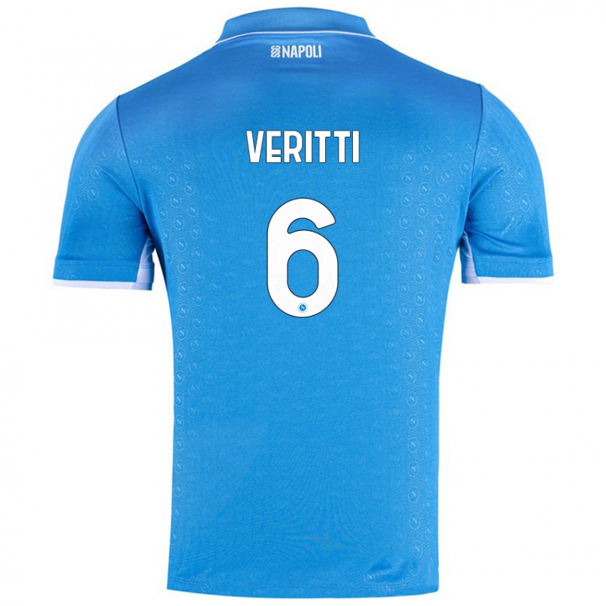 Enfant Maillot Federica Veritti #6 Bleu Ciel Tenues Domicile 2024/25 T-Shirt Suisse