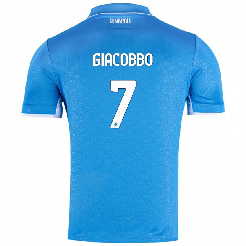 Enfant Maillot Giulia Giacobbo #7 Bleu Ciel Tenues Domicile 2024/25 T-Shirt Suisse