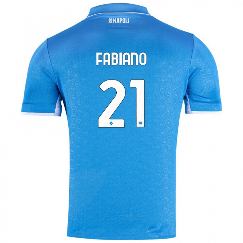 Enfant Maillot Francesca Fabiano #21 Bleu Ciel Tenues Domicile 2024/25 T-Shirt Suisse