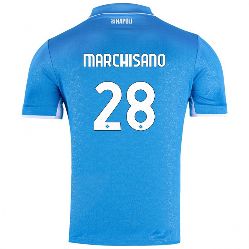 Enfant Maillot Matteo Marchisano #28 Bleu Ciel Tenues Domicile 2024/25 T-Shirt Suisse