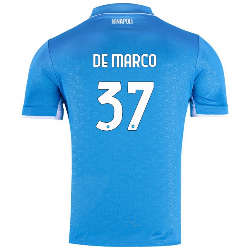 Enfant Maillot Francesco De Marco #37 Bleu Ciel Tenues Domicile 2024/25 T-Shirt Suisse