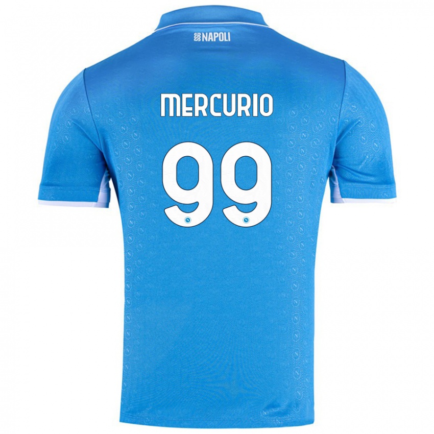 Enfant Maillot Giovanni Mercurio #99 Bleu Ciel Tenues Domicile 2024/25 T-Shirt Suisse