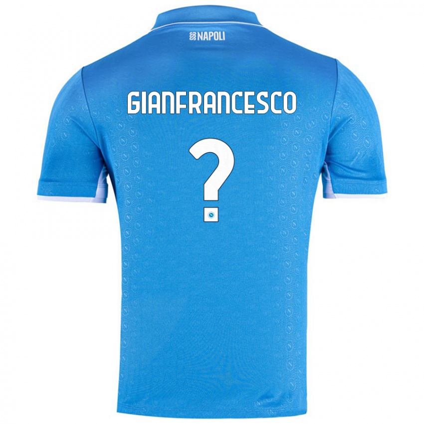 Enfant Maillot Sergio Gianfrancesco #0 Bleu Ciel Tenues Domicile 2024/25 T-Shirt Suisse