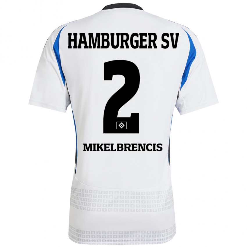 Kinder William Mikelbrencis #2 Weiß Blau Heimtrikot Trikot 2024/25 T-Shirt Schweiz