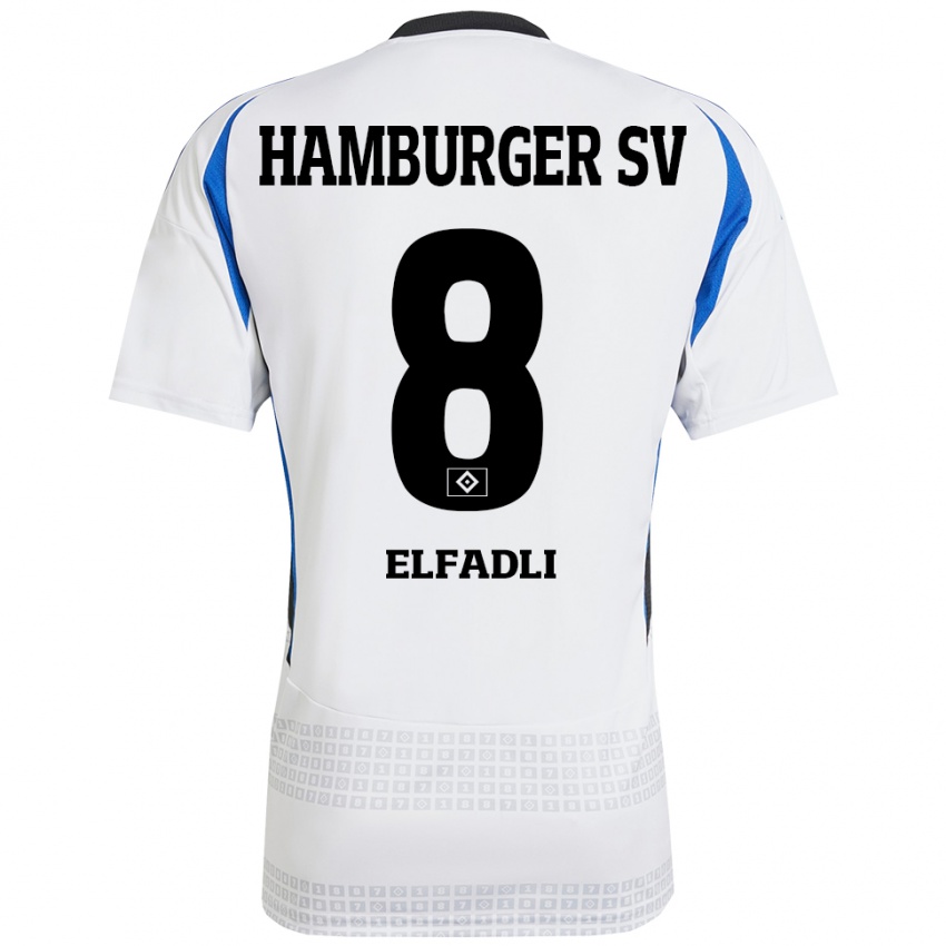 Kinder Daniel Elfadli #8 Weiß Blau Heimtrikot Trikot 2024/25 T-Shirt Schweiz