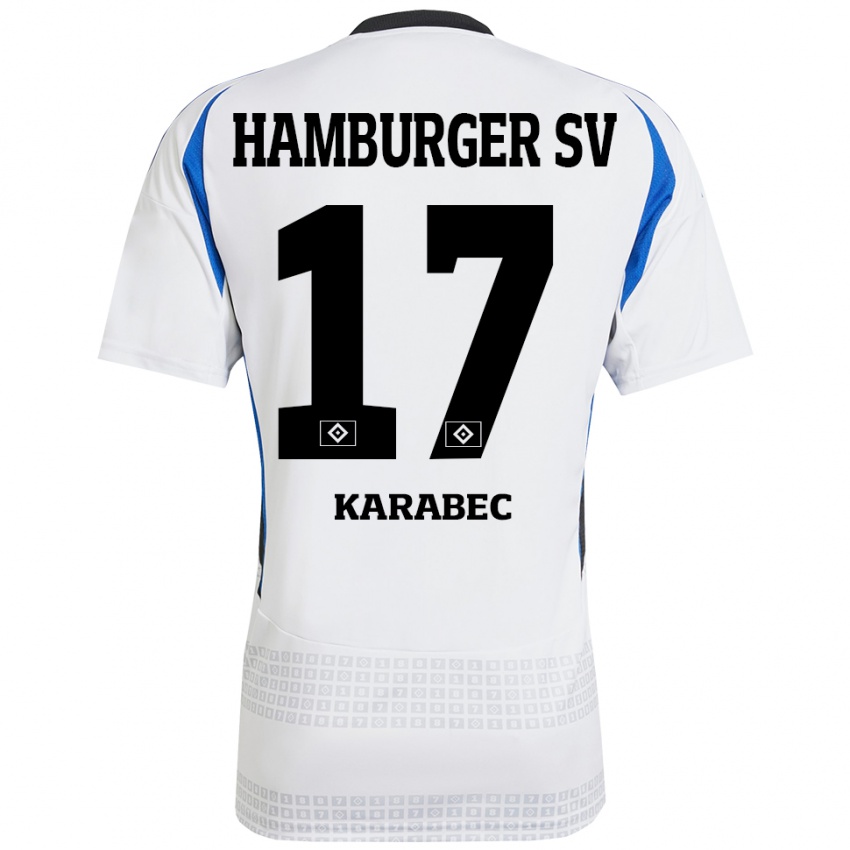 Kinder Adam Karabec #17 Weiß Blau Heimtrikot Trikot 2024/25 T-Shirt Schweiz