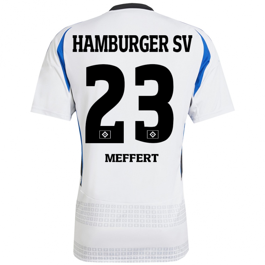 Kinder Jonas Meffert #23 Weiß Blau Heimtrikot Trikot 2024/25 T-Shirt Schweiz