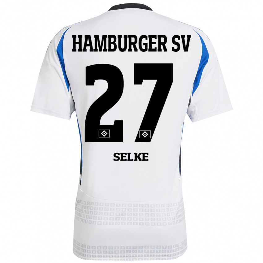 Kinder Davie Selke #27 Weiß Blau Heimtrikot Trikot 2024/25 T-Shirt Schweiz