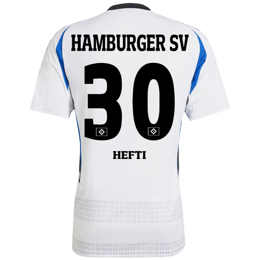 Kinder Silvan Hefti #30 Weiß Blau Heimtrikot Trikot 2024/25 T-Shirt Schweiz