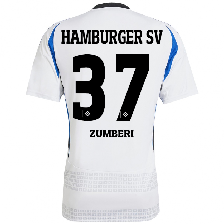 Kinder Valon Zumberi #37 Weiß Blau Heimtrikot Trikot 2024/25 T-Shirt Schweiz