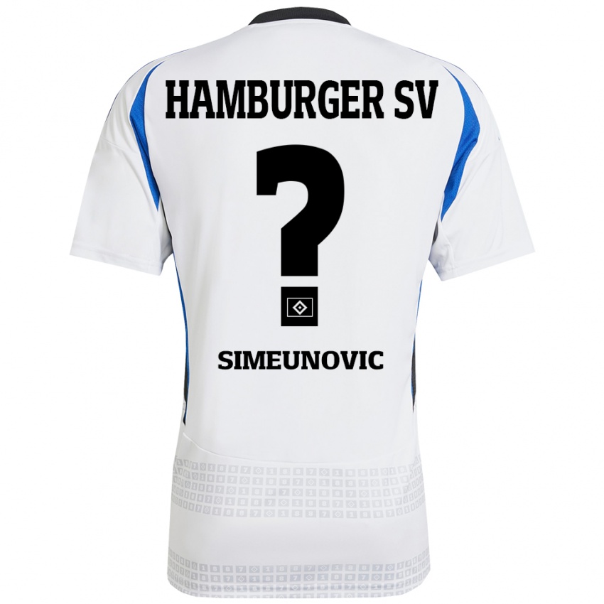 Kinder Denis Simeunovic #0 Weiß Blau Heimtrikot Trikot 2024/25 T-Shirt Schweiz