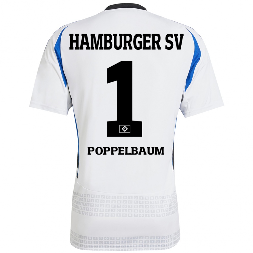 Kinder Colin Poppelbaum #1 Weiß Blau Heimtrikot Trikot 2024/25 T-Shirt Schweiz