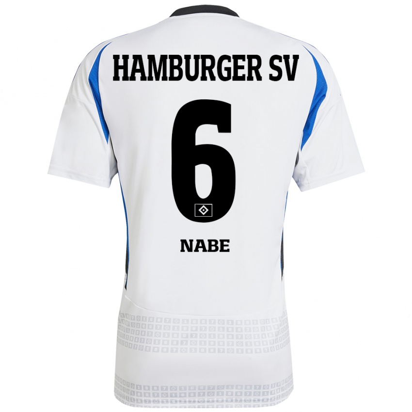 Kinder Jamal Nabe #6 Weiß Blau Heimtrikot Trikot 2024/25 T-Shirt Schweiz