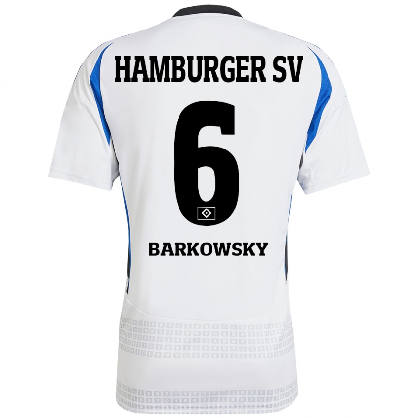 Kinder Finn Barkowsky #6 Weiß Blau Heimtrikot Trikot 2024/25 T-Shirt Schweiz