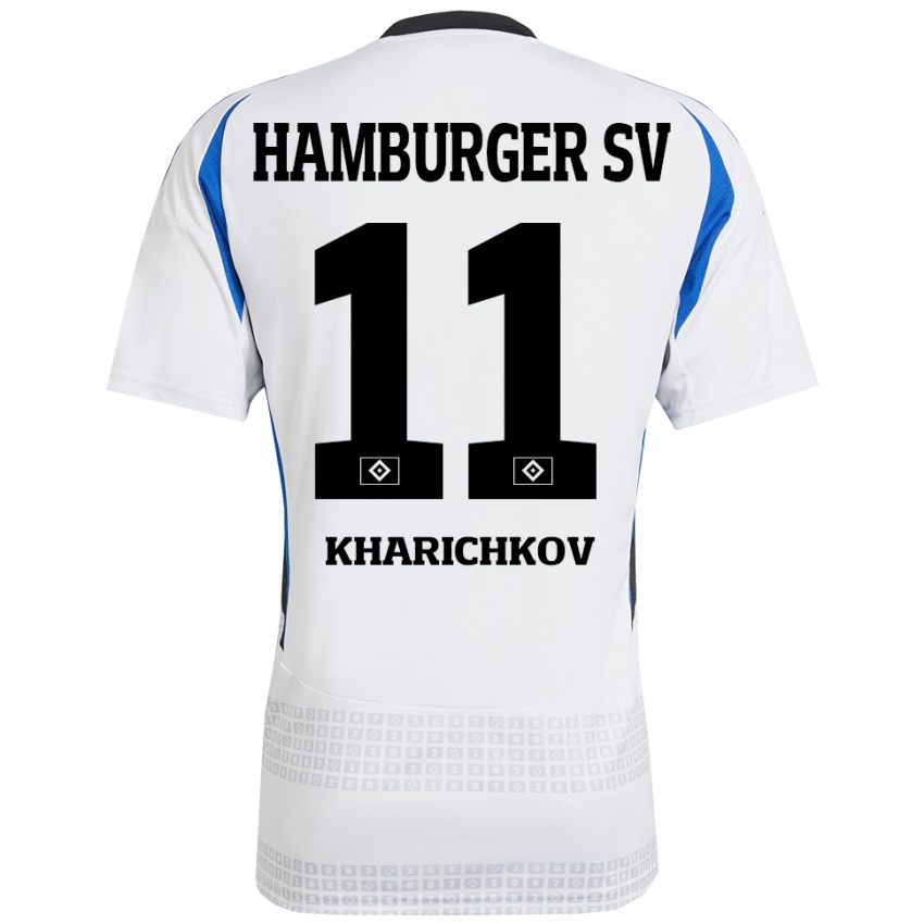 Kinder Valentyn Kharichkov #11 Weiß Blau Heimtrikot Trikot 2024/25 T-Shirt Schweiz