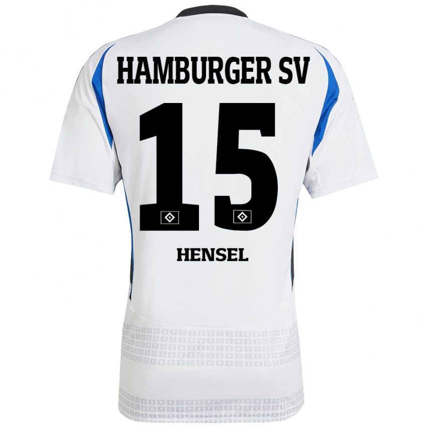 Kinder Janoah Hensel #15 Weiß Blau Heimtrikot Trikot 2024/25 T-Shirt Schweiz