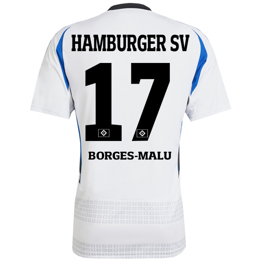 Kinder Louis Borges-Malu #17 Weiß Blau Heimtrikot Trikot 2024/25 T-Shirt Schweiz