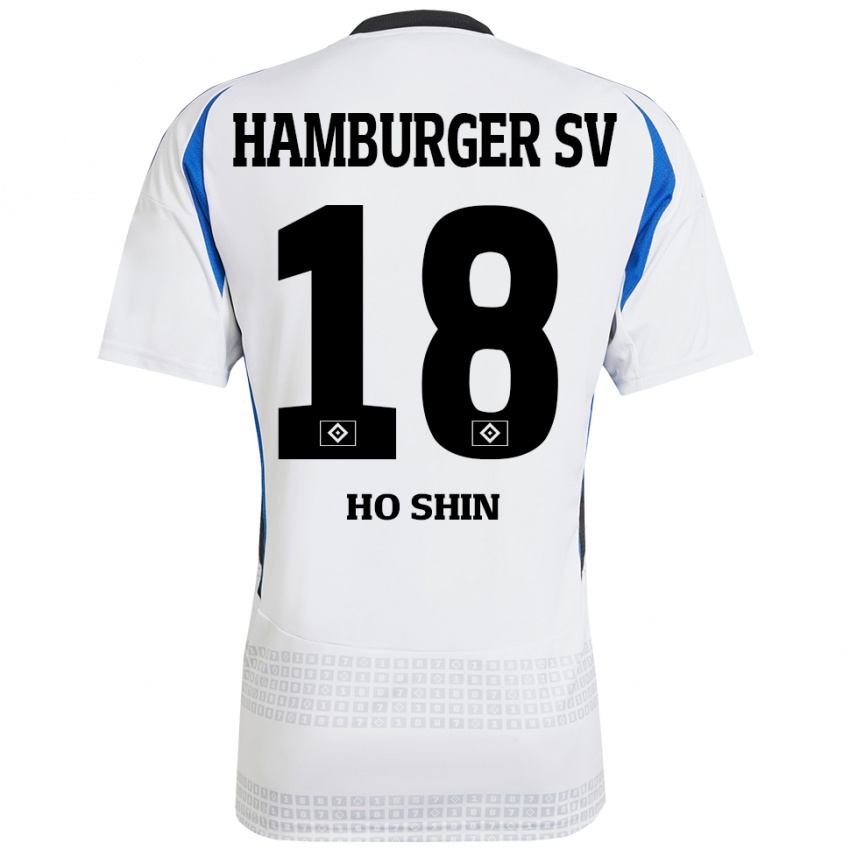 Kinder Jae Ho Shin #18 Weiß Blau Heimtrikot Trikot 2024/25 T-Shirt Schweiz