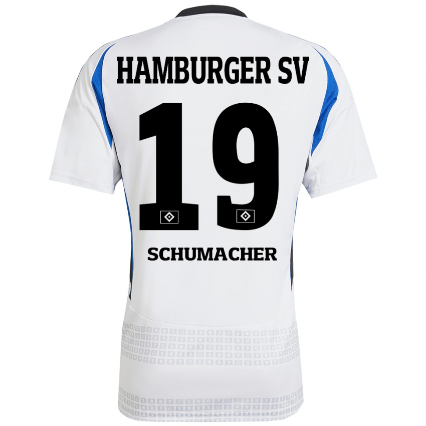 Kinder Lukas Schumacher #19 Weiß Blau Heimtrikot Trikot 2024/25 T-Shirt Schweiz