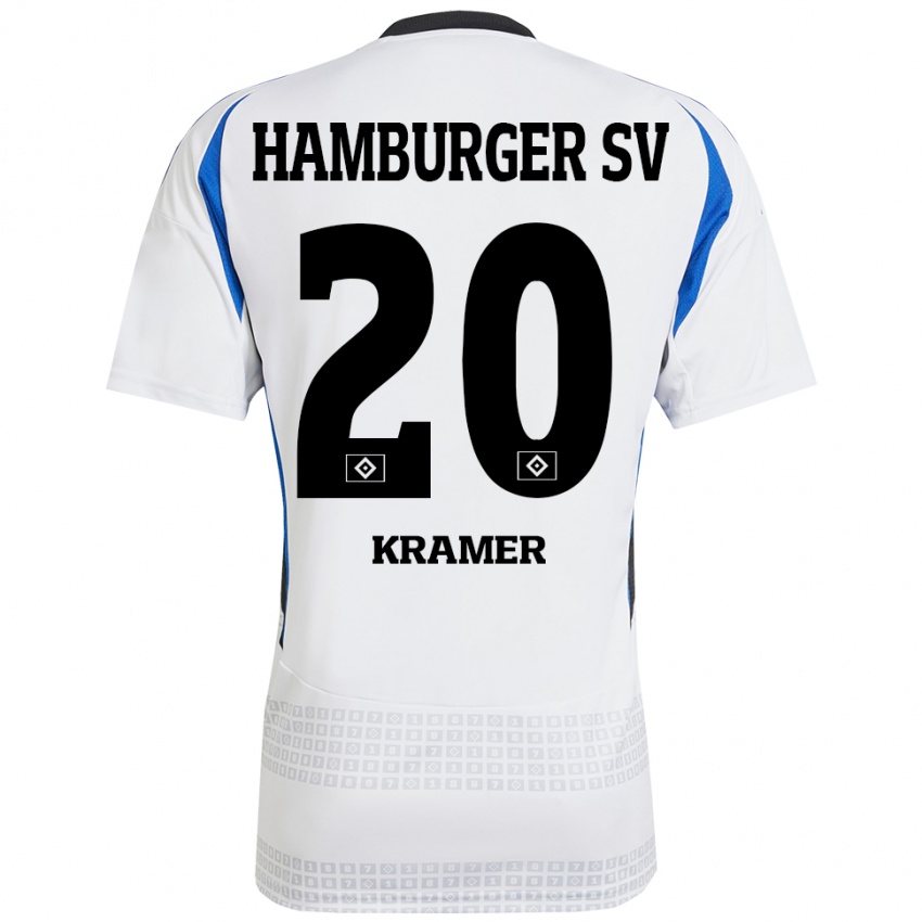 Kinder Timon Kramer #20 Weiß Blau Heimtrikot Trikot 2024/25 T-Shirt Schweiz