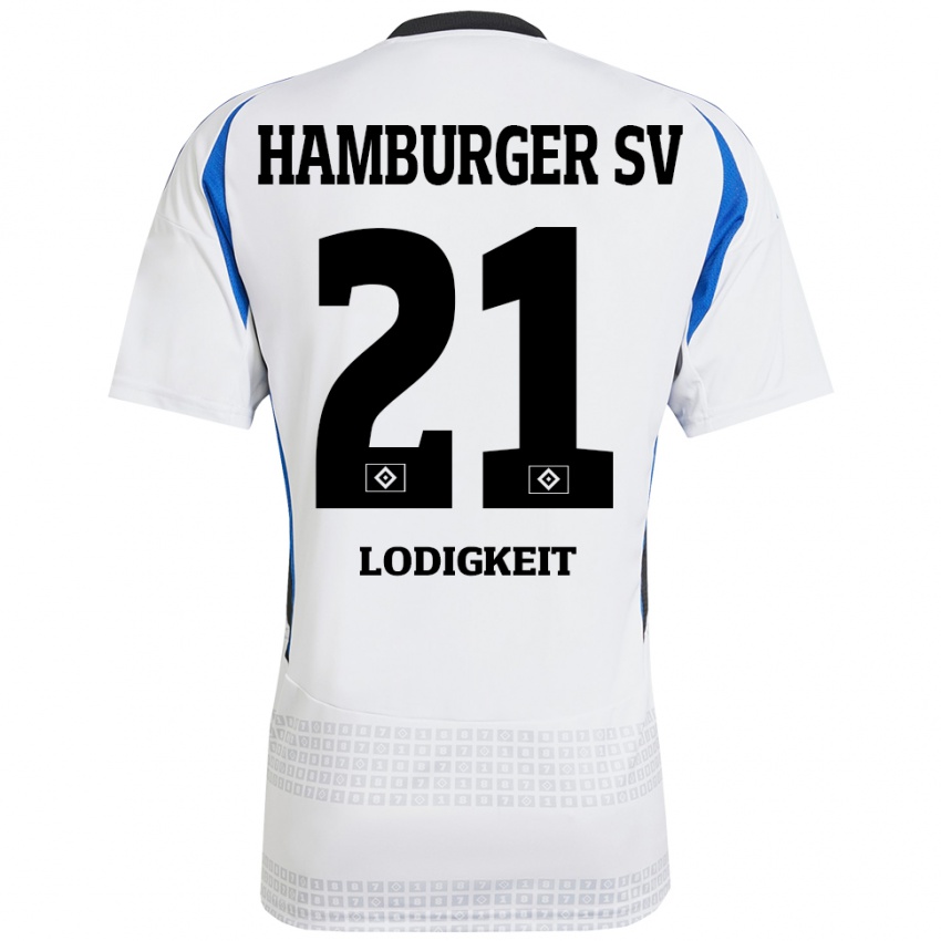 Kinder Luis Lodigkeit #21 Weiß Blau Heimtrikot Trikot 2024/25 T-Shirt Schweiz