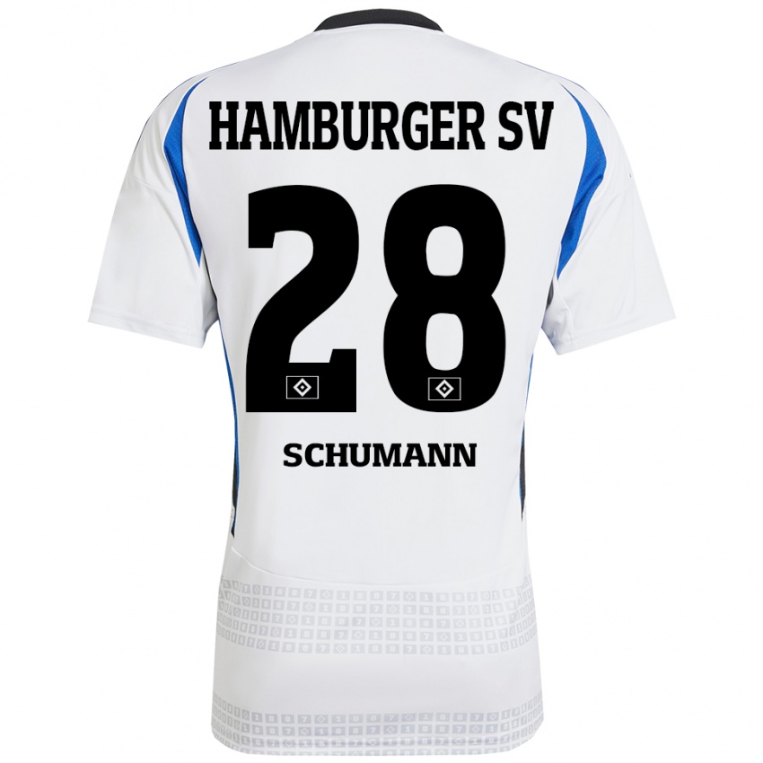 Kinder Henri Maximilian Schümann #28 Weiß Blau Heimtrikot Trikot 2024/25 T-Shirt Schweiz