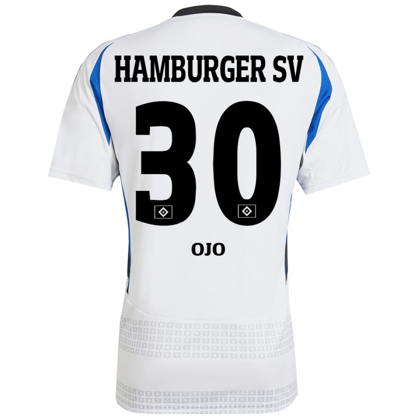 Kinder Kelvin Ojo #30 Weiß Blau Heimtrikot Trikot 2024/25 T-Shirt Schweiz