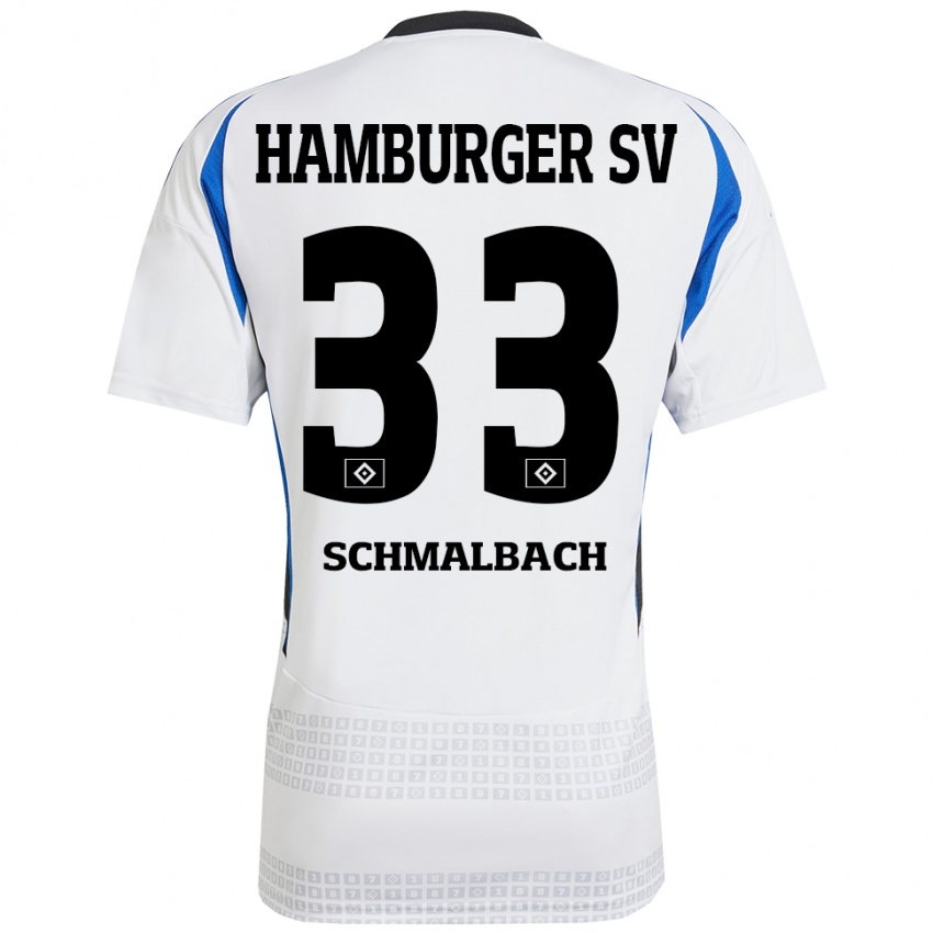 Kinder Sebastian Schmalbach #33 Weiß Blau Heimtrikot Trikot 2024/25 T-Shirt Schweiz