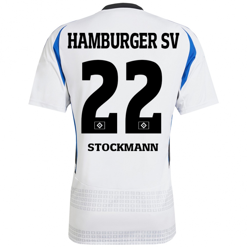 Kinder Sarah Stöckmann #22 Weiß Blau Heimtrikot Trikot 2024/25 T-Shirt Schweiz