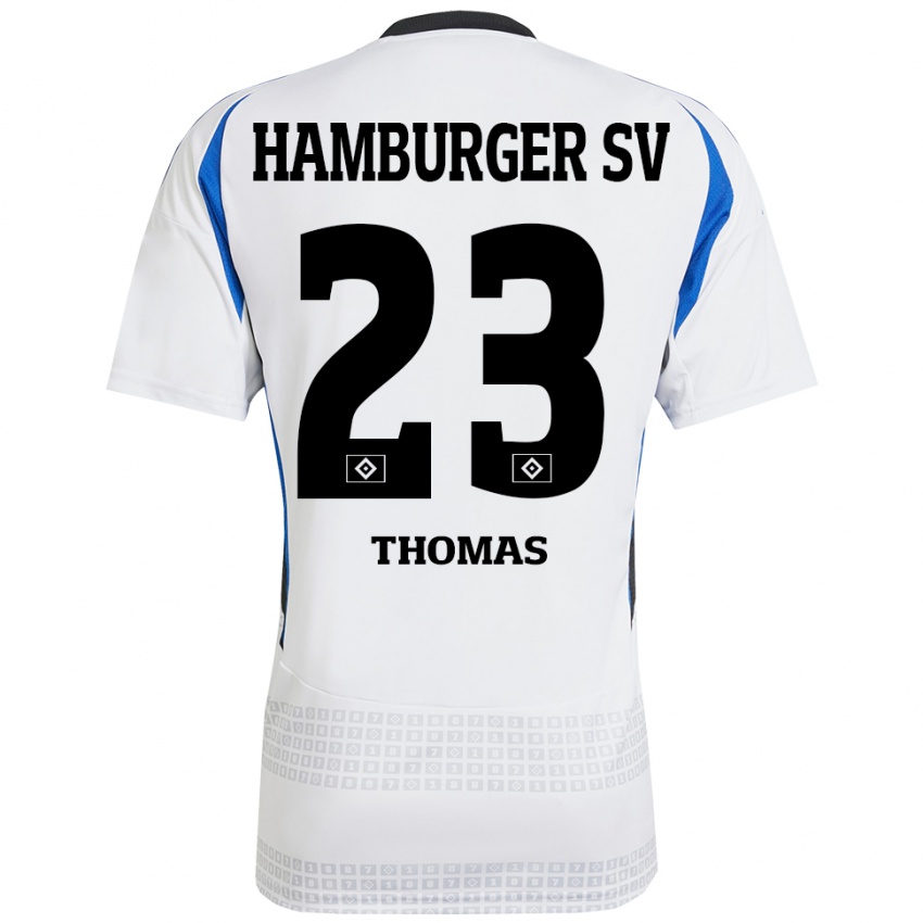 Kinder Aaliyah-Miléne Thomas #23 Weiß Blau Heimtrikot Trikot 2024/25 T-Shirt Schweiz