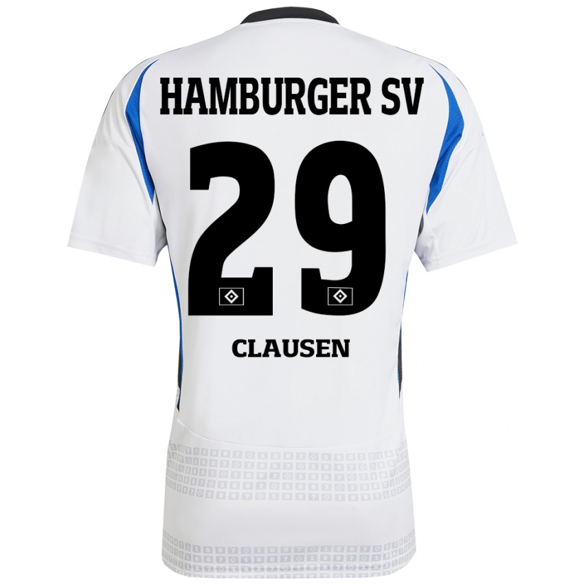 Kinder Lina Clausen #29 Weiß Blau Heimtrikot Trikot 2024/25 T-Shirt Schweiz