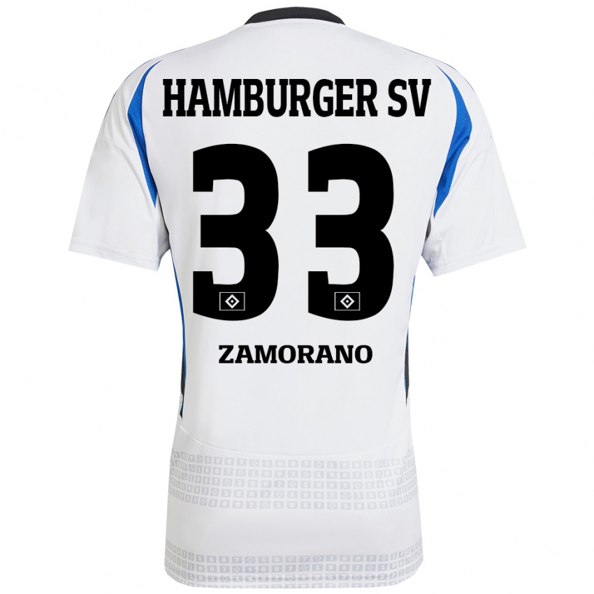 Kinder Jolina Zamorano #33 Weiß Blau Heimtrikot Trikot 2024/25 T-Shirt Schweiz