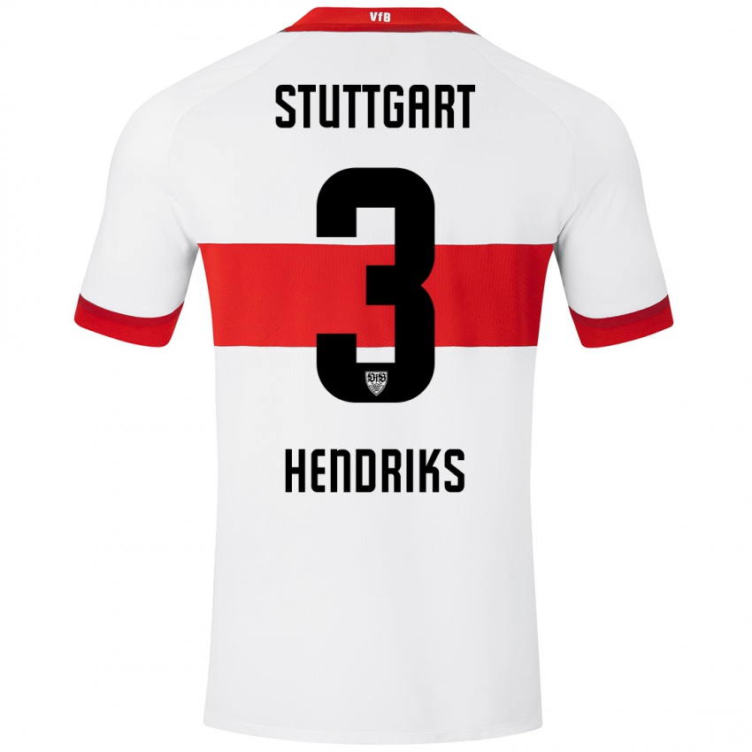 Kinder Ramon Hendriks #3 Weiß Rot Heimtrikot Trikot 2024/25 T-Shirt Schweiz