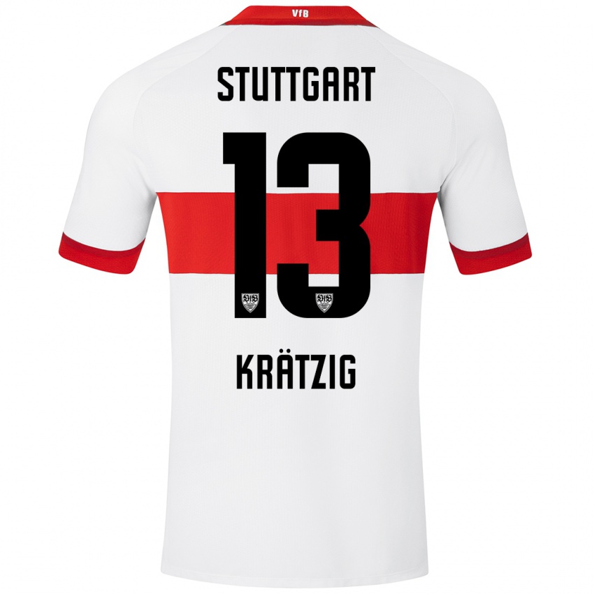 Kinder Frans Krätzig #13 Weiß Rot Heimtrikot Trikot 2024/25 T-Shirt Schweiz