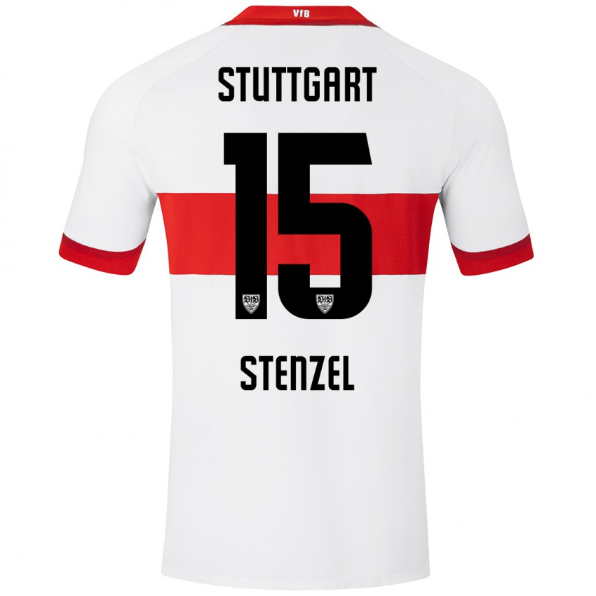 Kinder Pascal Stenzel #15 Weiß Rot Heimtrikot Trikot 2024/25 T-Shirt Schweiz