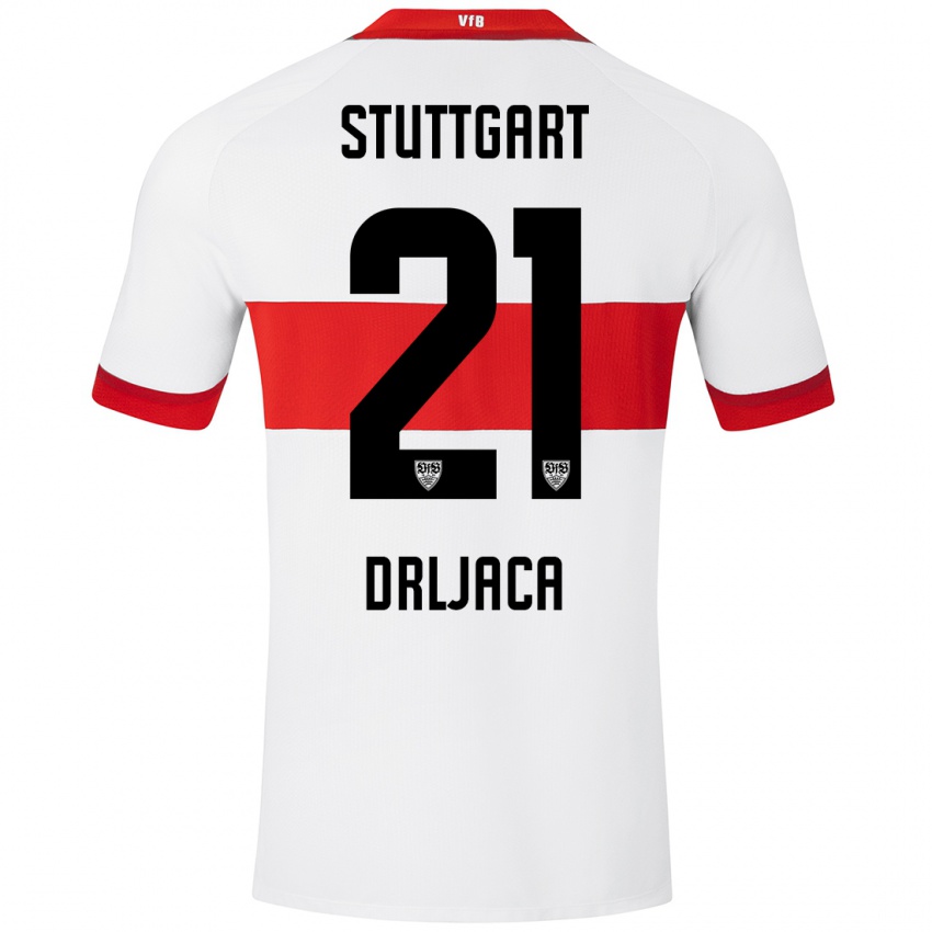 Kinder Stefan Drljaca #21 Weiß Rot Heimtrikot Trikot 2024/25 T-Shirt Schweiz