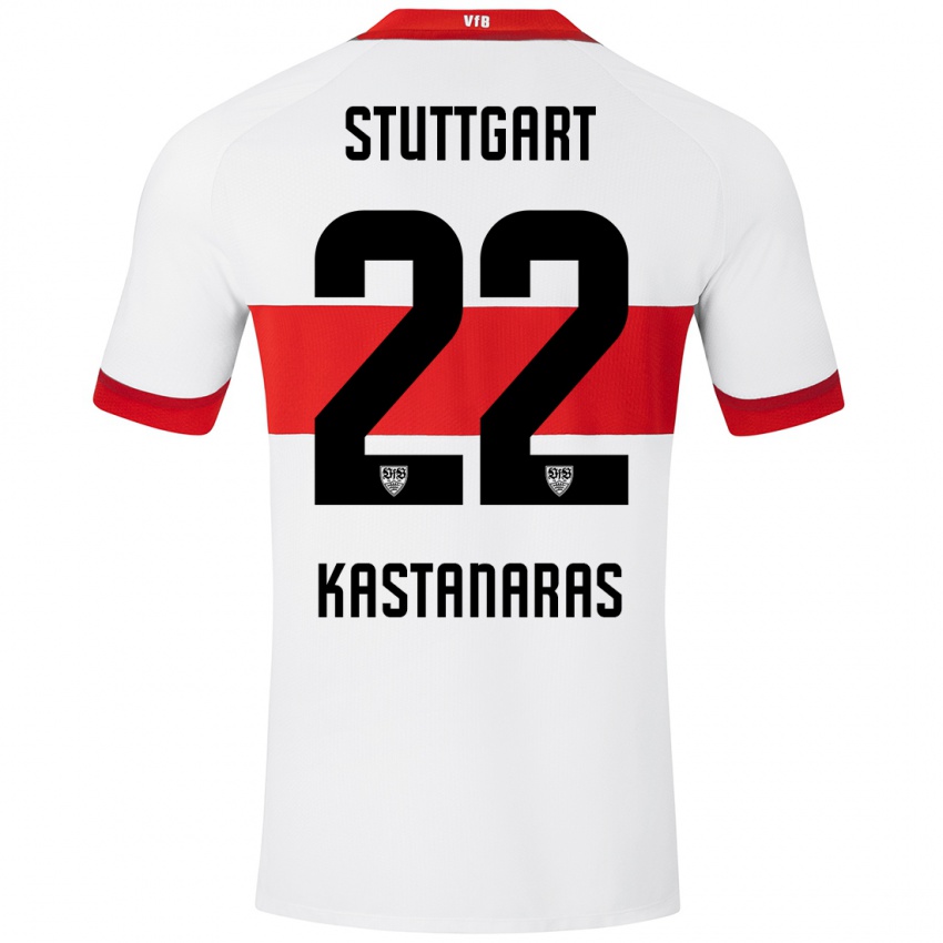 Kinder Thomas Kastanaras #22 Weiß Rot Heimtrikot Trikot 2024/25 T-Shirt Schweiz