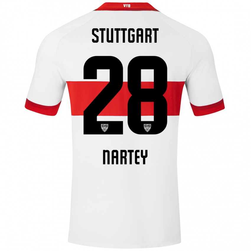 Kinder Nikolas Nartey #28 Weiß Rot Heimtrikot Trikot 2024/25 T-Shirt Schweiz