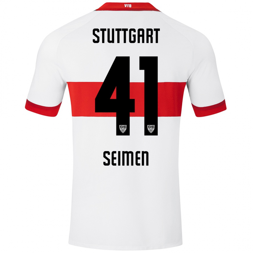 Kinder Dennis Seimen #41 Weiß Rot Heimtrikot Trikot 2024/25 T-Shirt Schweiz