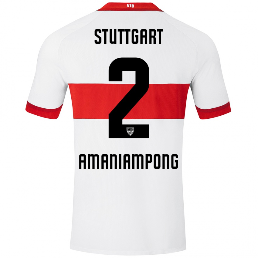 Kinder Kaden Amaniampong #2 Weiß Rot Heimtrikot Trikot 2024/25 T-Shirt Schweiz