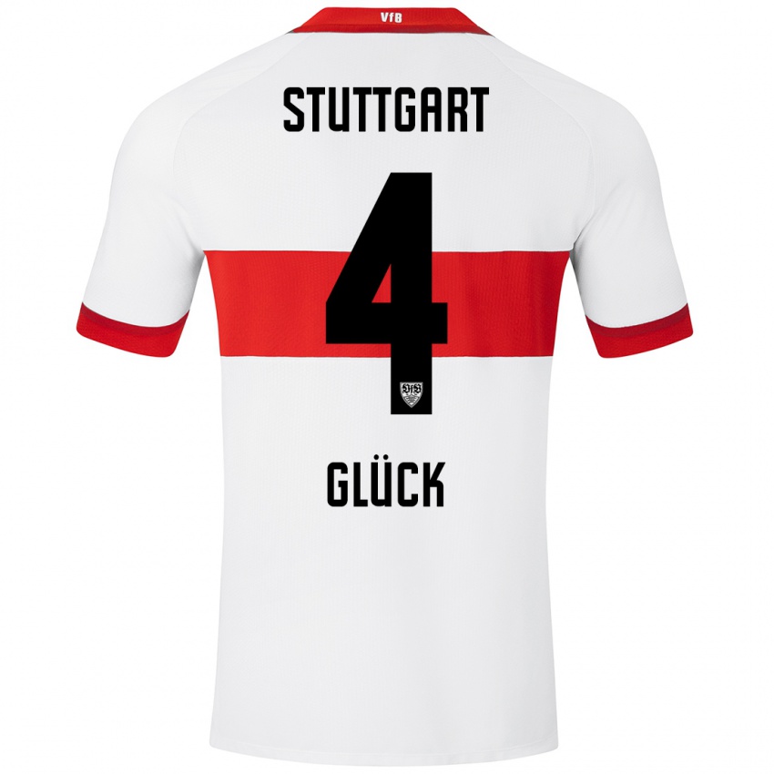 Kinder Michael Glück #4 Weiß Rot Heimtrikot Trikot 2024/25 T-Shirt Schweiz