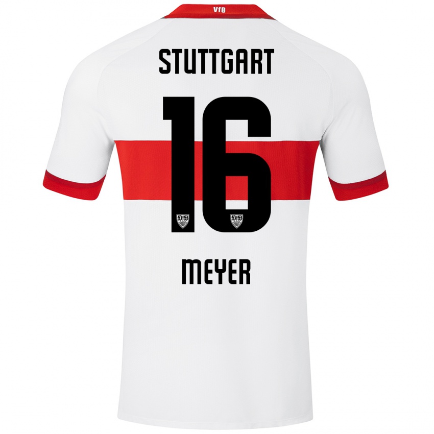 Kinder Jordan Meyer #16 Weiß Rot Heimtrikot Trikot 2024/25 T-Shirt Schweiz