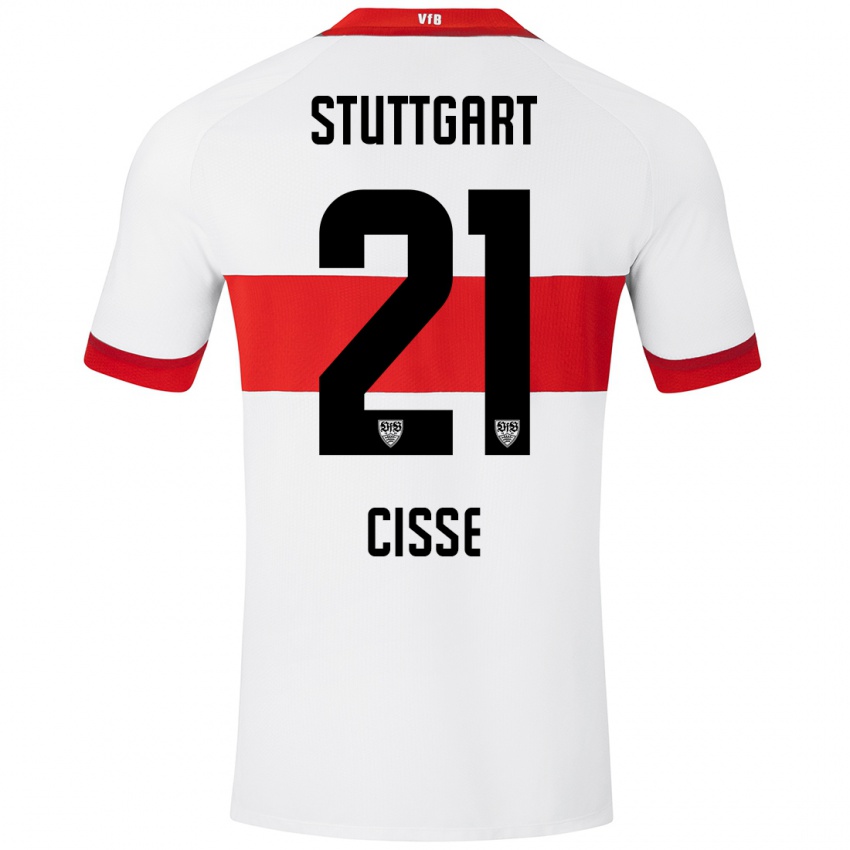 Kinder Moussa Cissé #21 Weiß Rot Heimtrikot Trikot 2024/25 T-Shirt Schweiz